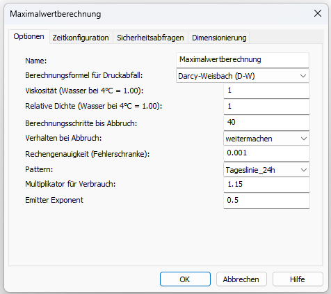 Wassernetzberechnung Einstellungen.png